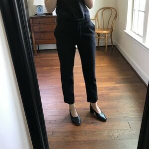 Chloe cropped coffee hem straight black pants - XS